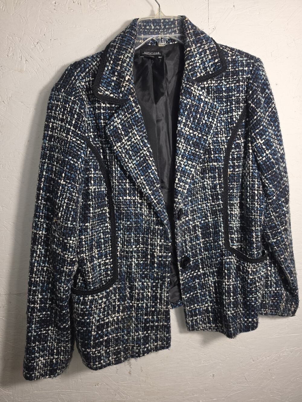 Notations Women's Jacket Material Blend Wool Multicolor Long Sleeve Size XL